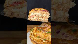 TORRE DE PANQUEQUES con POLLO y QUESO Receta shorts recetasconpollo recetastiktok recetafacil [upl. by Maxine]