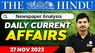 Daily News Analysis  27 November 2023  Current Affairs Today  OnlyIAS [upl. by Revlis]