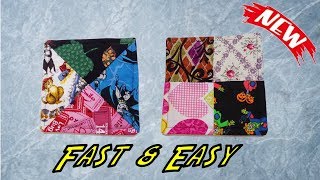 How To Sew The Easiest Scrappy Pot Holders [upl. by Ahsimac]