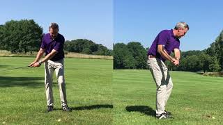 Learning to lag part 4  quotWild Billsquot Grass cutting drill  Setup 4 Impact Golf swing [upl. by Ayikat]