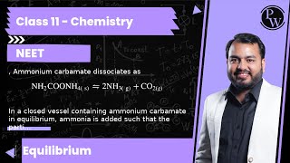 Ammonium carbamate dissociates as NH2COONH4 s⇋ 2 NH3 gCO2g In a closed vessel [upl. by Allenod211]