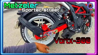 METZELER Sportec street a VORTX 300  Las MEJORES llantas para tu MOTO [upl. by Lagiba]