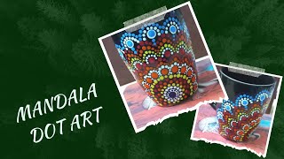 How to Paint a Dot Mandala Coffee Mug  MUG PAINTING WITH DOT MANDALA ART USING ACRYLIC COLORS [upl. by Elbart]