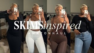 SKIMS INSPIRED DUPES AMAZON HAUL W COMPARISONS BASICS ESSENTIALS LOUNGEWEAR  NYGIA LAUREN ♡ [upl. by Dot93]