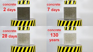 HYDRAULIC PRESS AGAINST CONCRETE OF DIFFERENT AGES [upl. by Zicarelli]