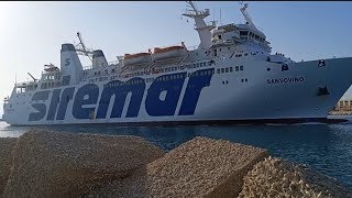 SANSOVINO della SIREMAR in arrivo al porto di Trapani [upl. by Macmahon]