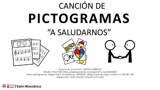 SALUDARNOS canción con PICTOGRAMAS en español  SALUDO canción infantil con pictogramas [upl. by Fenella462]