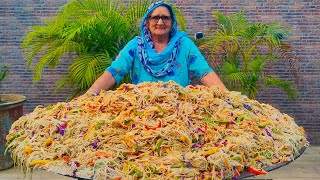 CHILLI GARLIC NOODLES MAKING  Hakka Noodles Recipe By Granny  Street Food  Veg Village Food [upl. by Trever]