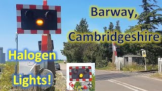 Halogen Lights Barway Level Crossing Cambridgeshire [upl. by Fanchon]