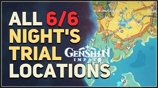 All Nights Trial Locations Genshin Impact [upl. by Neelie]