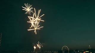 Large Firework Display on Rhine at the Düsseldorfer Rheinkirmes 2024One of the Largest funfair in [upl. by Einial]