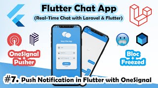 7  Push Notification in Flutter with OneSignal  Flutter Chat App with Laravel from scratch [upl. by Thanasi]