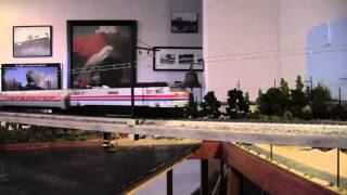 HO Model Railroad Bachmann E60CP Amtrak 971 under Catenary [upl. by Philander]