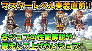 【グラブル】既存ジョブのマスターレベルでの強化内容や、優先してレベルを上げたいジョブについて解説！ [upl. by Wie]