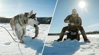 Isfiske etter ørret og røye i frisk bris  Utmarka S03E03 [upl. by Fayre113]