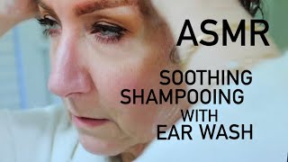 ASMR  SOOTHING SHAMPOOING WITH EAR WASH LATHERING WHISPERING  Lynn Rasmussen [upl. by Ellerihs]