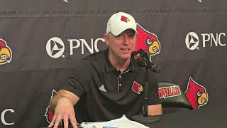 Louisville head coach Jeff Brohm following win over Georgia Tech [upl. by Yelich]