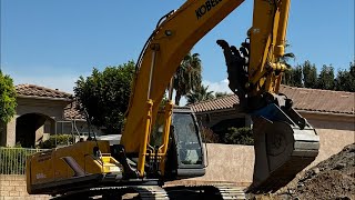 Big excavator digging massive pole live construction site ￼ [upl. by Klug]