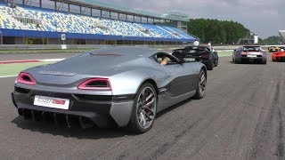 RIMAC CONCEPT ONE on TRACKDAY vs Zenvo TSRS vs Gumpert Apollo vs Koenigsegg Agera ML [upl. by Block]