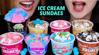 ASMR ICE CREAM CAKE CUP PARTY BIRTHDAY CAKE COTTON CANDY CHOCOLATE CRUNCH STRAWBERRY CHEESECAKE [upl. by Robyn]