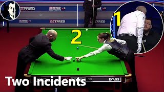 Two Snooker Incidents  Reanne Evans Mark Allen Andy Hicks [upl. by Biddie]