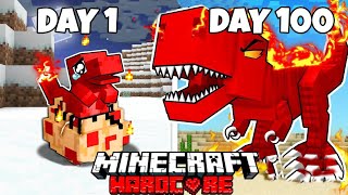 I Survived 100 Days as Lava Dinosaur in Minecraft Hardcore Hindi [upl. by Alahcim]