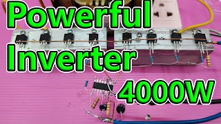 Powerful Inverter 4000W  How to make a simple inverter 4000W Using IRFZ44N [upl. by Clea]