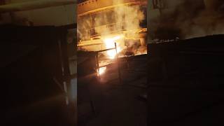 Blast Furnace 🥵 Tapping 🔥 explore metallurgy trending Read Description [upl. by Ettigdirb]