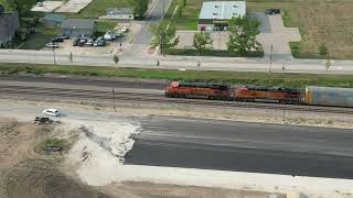 Chasing a BNSF Autorack in Ft Madison IA 2023 [upl. by Keeryt649]