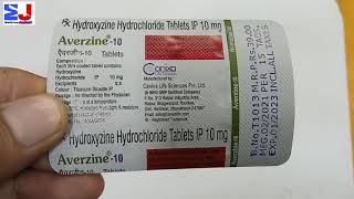 Averzine 10mg Tablet  Hydroxyzine Hydrochloride 10mg Tablet  use side effects benefit review Hindi [upl. by Odraccir]