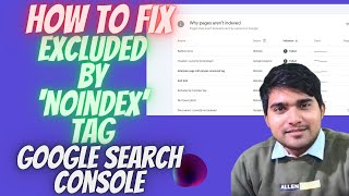 How to Fix Excluded by ‘noindex’ Tag in Google search console  Google search console Tutorial Tool [upl. by Lerat]