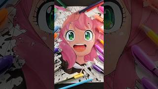 Drawing Anya from spy x family Coffe Artshorts anime drawinganimeanya [upl. by Eladnwahs]