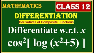 DIFFERENTIABILTY  Differentiate wrt x cos2 log x2  7 [upl. by Ahserkal562]