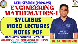 ENGINEERING MATHEMATICS 1 BAS103  SYLLABUS amp VIDEO LECTURES  AKTU BTECH 1st YEAR  MATH1 NOTES [upl. by Howarth656]