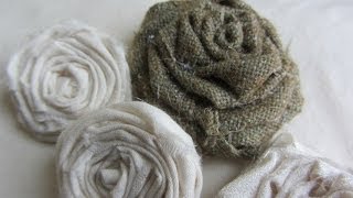 How to Make Adorable Vintage Shabby Chic Rolled Fabric Roses Tutorial [upl. by Iliram563]