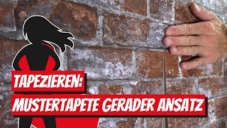 Mustertapete tapezieren  Schritt für Schritt  Rapport mit geradem Ansatz [upl. by Danny]