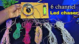 How to make a Led chaser machine  6 channel LED chaser [upl. by Shaffer]