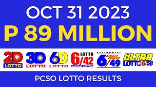 Lotto Result October 31 2023 9pm PCSO [upl. by Uzzi296]