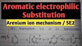 Aromatic electrophilic substitution  Arenium ion Mechanism  SE2 reaction mechanism [upl. by Llenwad]