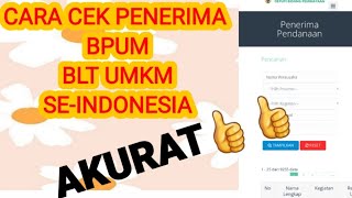 CEK NAMA PENERIMA BLT UMKM ONLINEcaracekbanpresumkm [upl. by Gorlin]