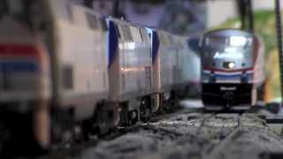 Some of My HO Scale Amtrak Trains In Action 81114 [upl. by Amliw]