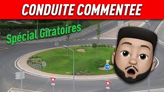 Conduite Commentée  Spécial Carrefour à sens Giratoires Permis de conduire 2022 [upl. by Naillij84]