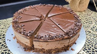 Torta al cioccolato più gustosa del mondo ricetta facile e veloce Niente forno uova e gelatina [upl. by Doykos751]