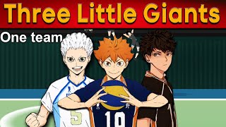 The Spike Three Little Giants in one team Hinata Shōyō Hoshiumi Kourai Udai Tenma Haikyuu [upl. by Purpura372]