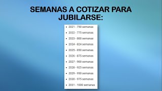 ¿Cuantas semanas cotizadas se necesitan para jubilarse en el IMSS [upl. by Arrais]