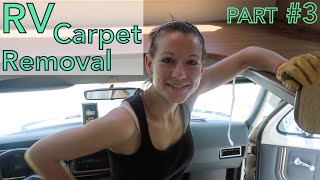 RV Carpet Removal  Prepping for RV Flooring 3 [upl. by Natividad]