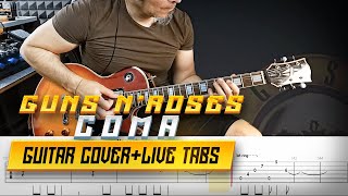 Coma  Guns n Roses  guitar cover with solos  live tabs [upl. by Thornie944]