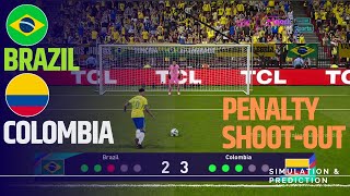 Penalty shootout ⚽ Brazil  Colombia 🏆 AMERICA CUP 2024  Video game simulation [upl. by Yeltihw970]