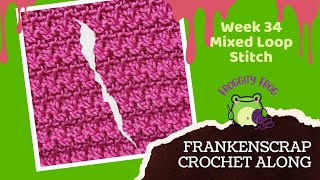 Week 34 Of The FrankenScrap Crochet Along By FroggityFrogCrochet  Mixed Loop  LEFT HAND VIDEO [upl. by Akemahc]