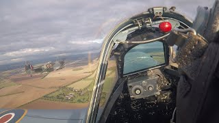 Onboard with Peter Teichman as he flies in Spitfire Balbo at Duxford 2018 [upl. by Yraillih278]